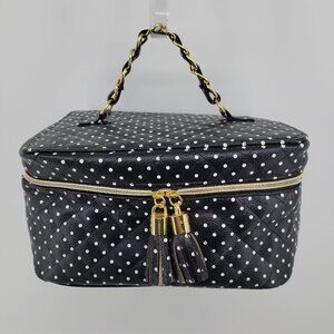 CHI Travel Makeup & Hair Tool Case Polka Dot Quilted Cosmetic Organizer Bag